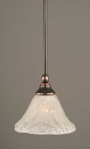 Stem Mini Pendant With Hang Straight Swivel Shown In Black Copper Finish With 7" Italian Bubble Glass