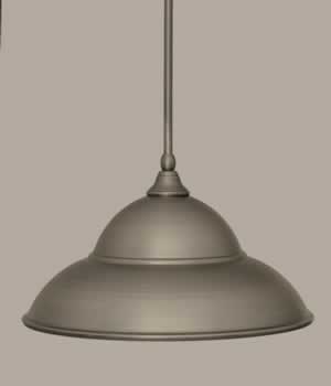 Stem Mini Pendant With Hang Straight Swivel Shown In Brushed Nickel Finish With 16” Brushed Nickel Double Bubble Metal Shade