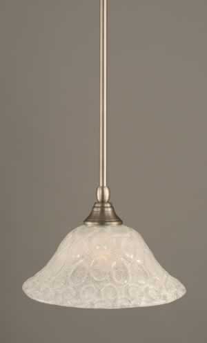 Stem Mini Pendant With Hang Straight Swivel Shown In Brushed Nickel Finish With 10" Italian Bubble Glass