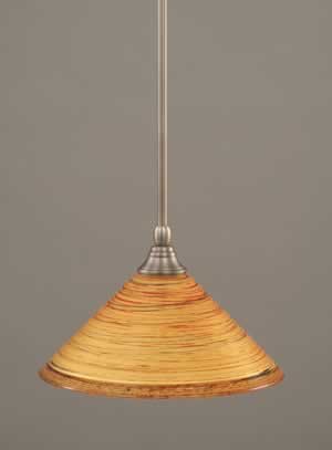 Stem Mini Pendant With Hang Straight Swivel Shown In Brushed Nickel Finish With 12" Firré Saturn Glass