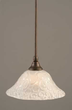 Stem Mini Pendant With Hang Straight Swivel Shown In Bronze Finish With 10" Italian Bubble Glass