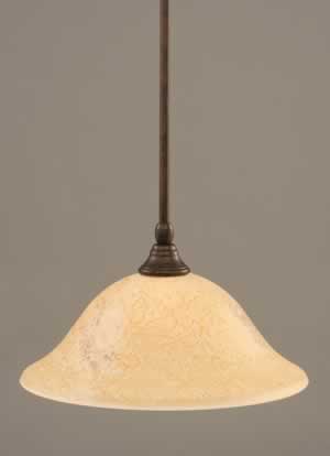 Stem Mini Pendant With Hang Straight Swivel Shown In Bronze Finish With 12" Italian Marble Glass