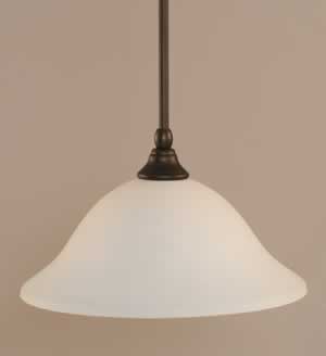 Stem Mini Pendant With Hang Straight Swivel Shown In Bronze Finish With 12" White Linen Glass