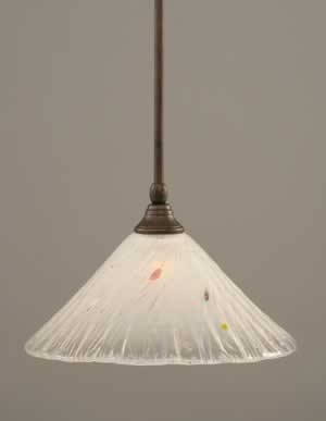Stem Mini Pendant With Hang Straight Swivel Shown In Bronze Finish With 12" Frosted Crystal Glass