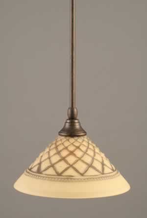 Stem Mini Pendant With Hang Straight Swivel Shown In Bronze Finish With 10" Chocolate Icing Glass