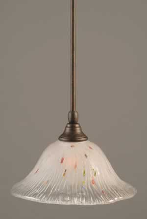 Stem Mini Pendant With Hang Straight Swivel Shown In Bronze Finish With 10" Frosted Crystal Glass