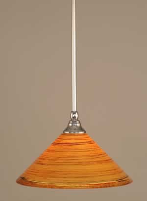 Stem Mini Pendant With Hang Straight Swivel Shown In Chrome Finish With 12" Firré Saturn Glass "