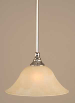 Stem Mini Pendant With Hang Straight Swivel Shown In Chrome Finish With 10" Amber Marble Glass "