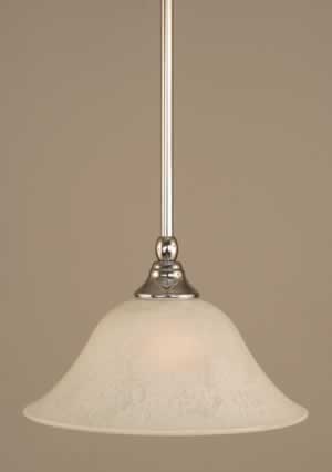 Stem Mini Pendant With Hang Straight Swivel Shown In Chrome Finish With 10" White Marble Glass "