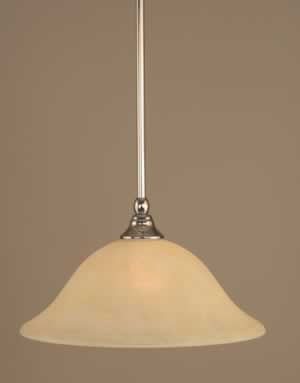 Stem Mini Pendant With Hang Straight Swivel Shown In Chrome Finish With 12" Amber Marble Glass "