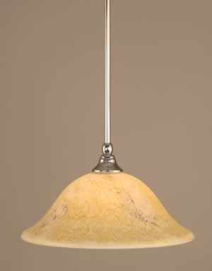 Stem Mini Pendant With Hang Straight Swivel Shown In Chrome Finish With 12" Italian Marble Glass "