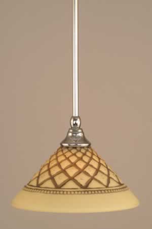 Stem Mini Pendant With Hang Straight Swivel Shown In Chrome Finish With 10" Chocolate Icing Glass