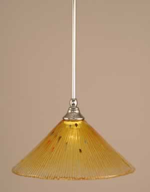 Stem Mini Pendant With Hang Straight Swivel Shown In Chrome Finish With 12" Gold Champagne Crystal Glass "