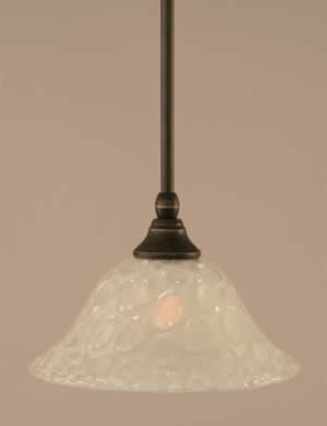 Stem Mini Pendant With Hang Straight Swivel Shown In Dark Granite Finish With 10" Italian Bubble Glass