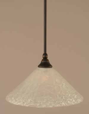 Stem Mini Pendant With Hang Straight Swivel Shown In Dark Granite Finish With 12" Italian Bubble Glass