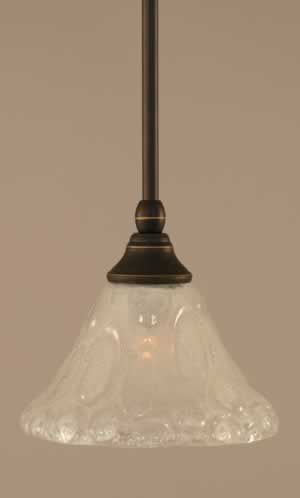 Stem Mini Pendant With Hang Straight Swivel Shown In Dark Granite Finish With 7" Italian Bubble Glass