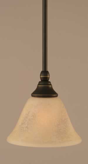 Stem Mini Pendant With Hang Straight Swivel Shown In Dark Granite Finish With 7" Italian Marble Glass