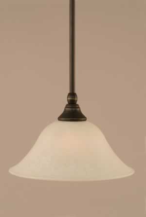 Stem Mini Pendant With Hang Straight Swivel Shown In Dark Granite Finish With 10" White Marble Glass