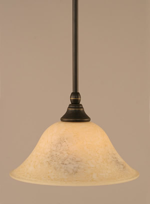 Stem Mini Pendant With Hang Straight Swivel Shown In Dark Granite Finish With 10" Italian Marble Glass