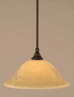 Stem Mini Pendant With Hang Straight Swivel Shown In Dark Granite Finish With 12" Italian Marble Glass