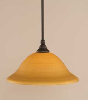 Stem Mini Pendant With Hang Straight Swivel Shown In Dark Granite Finish With 12" Cayenne Linen Glass