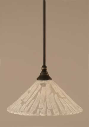 Stem Mini Pendant With Hang Straight Swivel Shown In Dark Granite Finish With 12" Italian Ice Glass