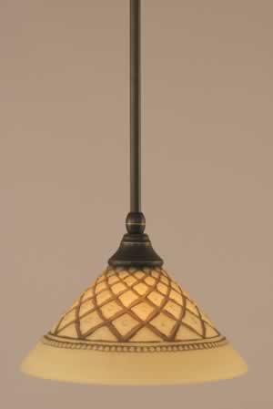 Stem Mini Pendant With Hang Straight Swivel Shown In Dark Granite Finish With 10" Chocolate Icing Glass