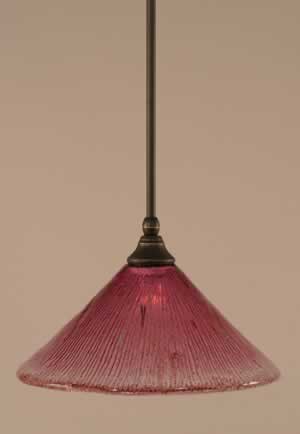 Stem Mini Pendant With Hang Straight Swivel Shown In Dark Granite Finish With 12" Wine Crystal Glass