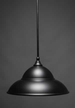Stem Mini Pendant With Hang Straight Swivel Shown In Matte Black Finish With 16” Matte Black Double Bubble Metal Shade