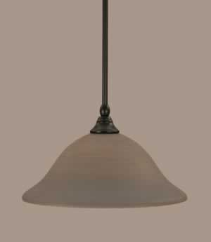 Stem Mini Pendant With Hang Straight Swivel Shown In Matte Black Finish With 12" Gray Linen Glass