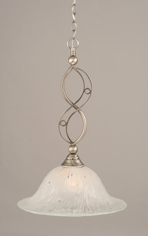 Jazz Pendant Shown In Brushed Nickel Finish With 17" Frosted Crystal Glass