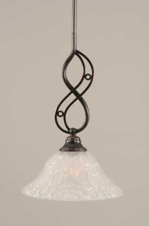 Jazz Mini Pendant With Hang Straight Swivel With Hang Straight Swivel Shown In Black Copper Finish With 10" Italian Bubble Glass