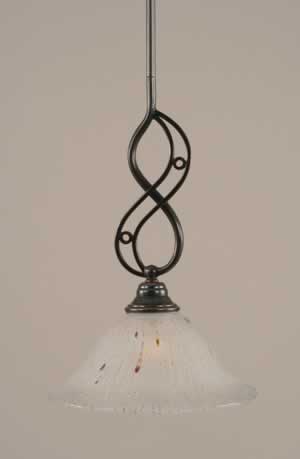 Jazz Mini Pendant With Hang Straight Swivel Shown In Black Copper Finish With 10" Frosted Crystal Glass
