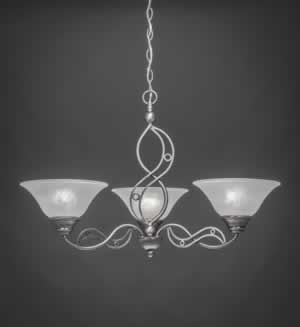 Jazz 3 Light Chandelier Shown In Brushed Nickel Finish With 10" White Marble Glass