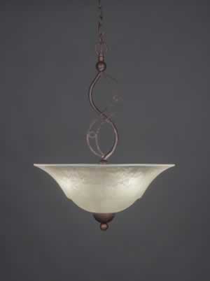 Jazz Pendant With 3 Bulbs Shown In Bronze Finish With 20" Amber Marble Glass