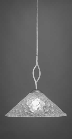 Revo Pendant Shown In Aged Silver Finish With 16” Italian Bubble Glass