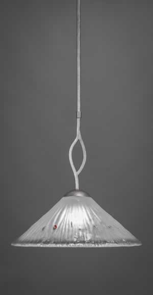 Revo Pendant Shown In Aged Silver Finish With 16” Frosted Crystal Glass