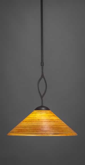 Revo Pendant Shown In Dark Granite Finish With 16” Firré Saturn Glass