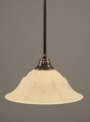 Stem Pendant With Hang Straight Swivel Shown In Black Copper Finish With 16" Italian Marble Glass