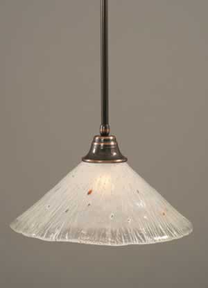 Stem Pendant With Hang Straight Swivel Shown In Black Copper Finish With 16" Frosted Crystal Glass