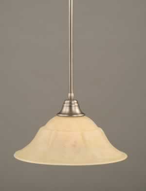 Stem Pendant With Hang Straight Swivel Shown In Brushed Nickel Finish With 16" Italian Marble Glass