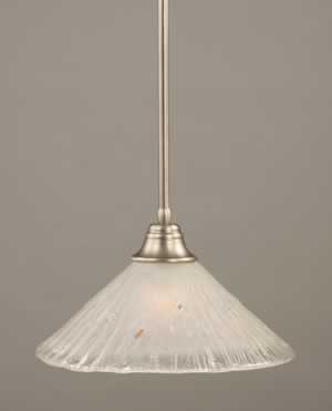 Stem Pendant With Hang Straight Swivel Shown In Brushed Nickel Finish With 16" Frosted Crystal Glass