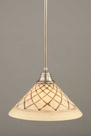 Stem Pendant With Hang Straight Swivel Shown In Brushed Nickel Finish With 16" Chocolate Icing Glass