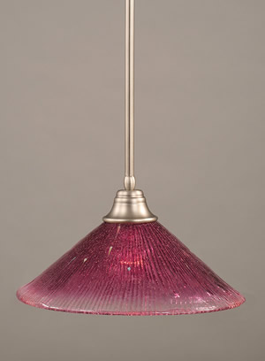 Stem Pendant With Hang Straight Swivel Shown In Brushed Nickel Finish With 16" Wine Crystal Glass