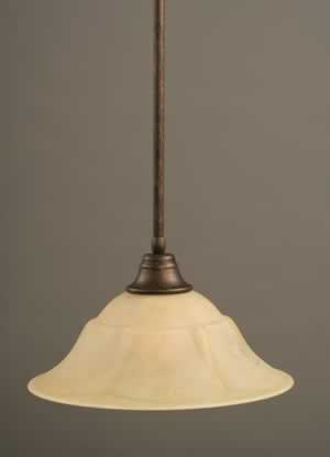 Stem Pendant With Hang Straight Swivel Shown In Bronze Finish With 16" Italian Marble Glass