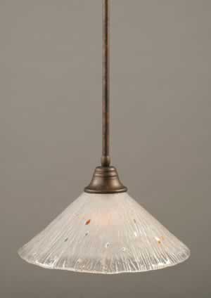 Stem Pendant With Hang Straight Swivel Shown In Bronze Finish With 16" Frosted Crystal Glass