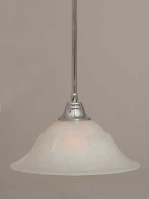 Stem Pendant With Hang Straight Swivel Shown In Chrome Finish With 16" Italian Marble Glass "