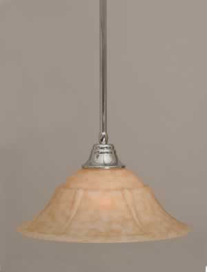 Stem Pendant With Hang Straight Swivel Shown In Chrome Finish With 16" Italian Marble Glass "