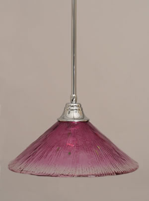 Stem Pendant With Hang Straight Swivel Shown In Chrome Finish With 16" Wine Crystal Glass