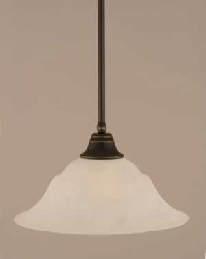 Stem Pendant With Hang Straight Swivel Shown In Dark Granite Finish With 16" White Marble Glass